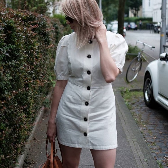 Last one Zara blogger fav linen dress puffy sleeve - Picture 7 of 8
